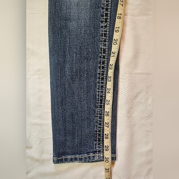 3R Rock For Express Womens Blue Lightly Distressed Skinny Denim Jeans Size 28 - Picture 9 of 12